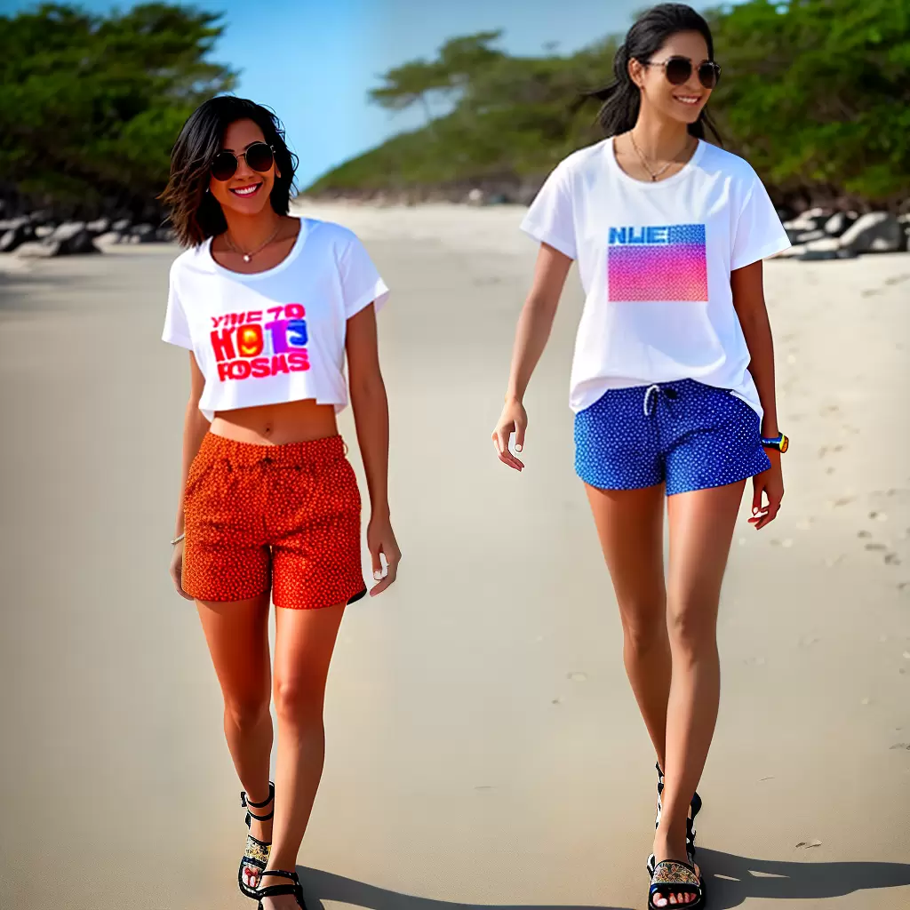 Fotos shorts coloridos praia sol