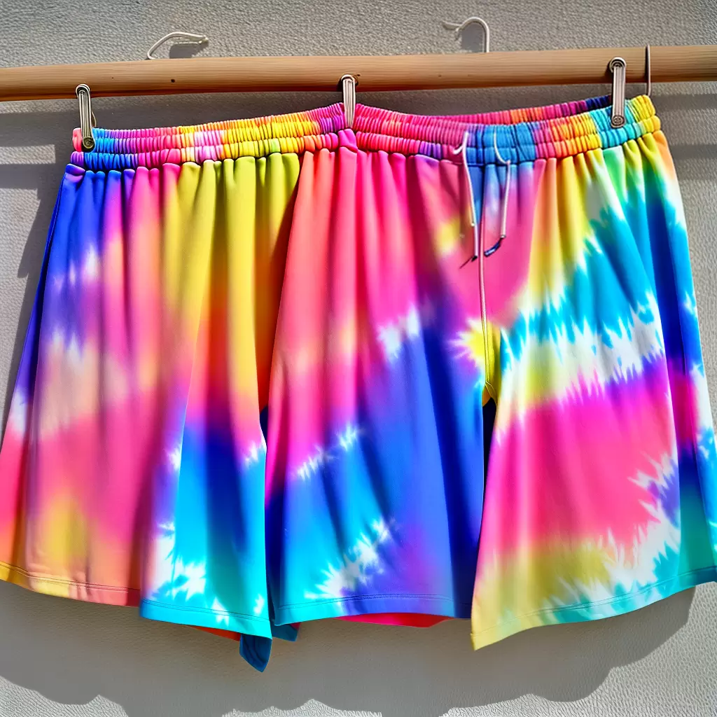 Fotos shorts tie dye verao praia
