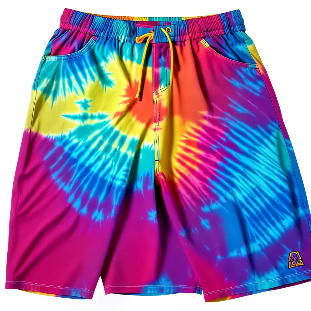 Fotos shorts tie dye vibrantes cores