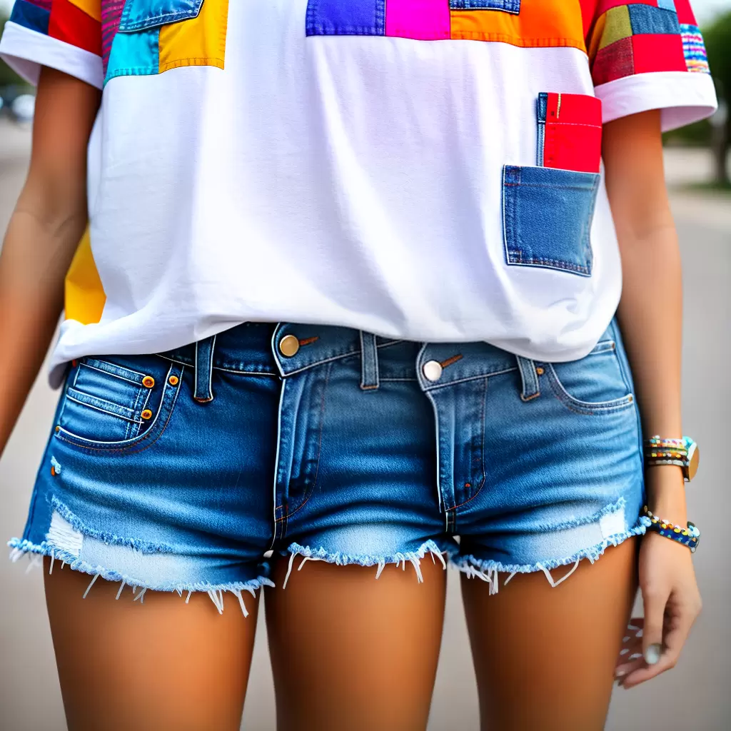 Fotos shorts patchwork camiseta branca acessorios sneakers customizados Fotos shorts patchwork camiseta branca acessorios sneakers customizados