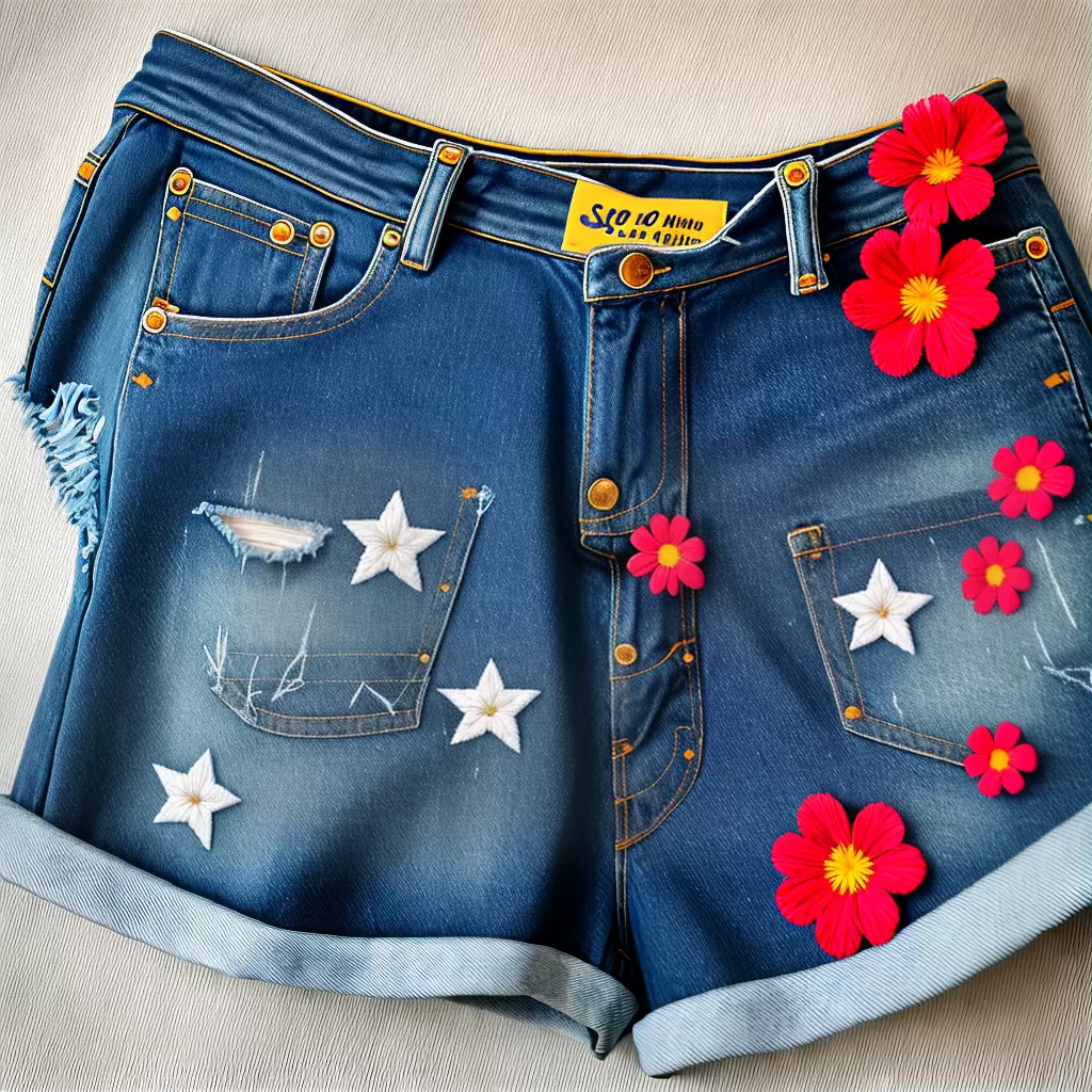 Fotos shorts jeans patches coloridos 1 Fotos shorts jeans patches coloridos 1