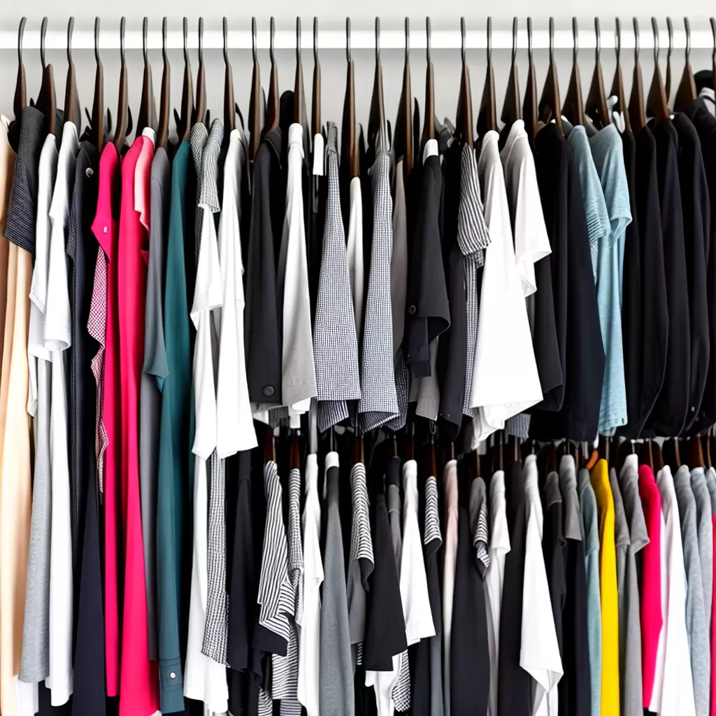 Fotos closet minimalista shorts organizado