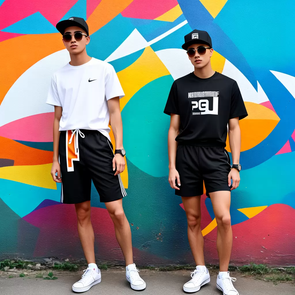 Fotos hipster shorts camiseta tenis mural bike