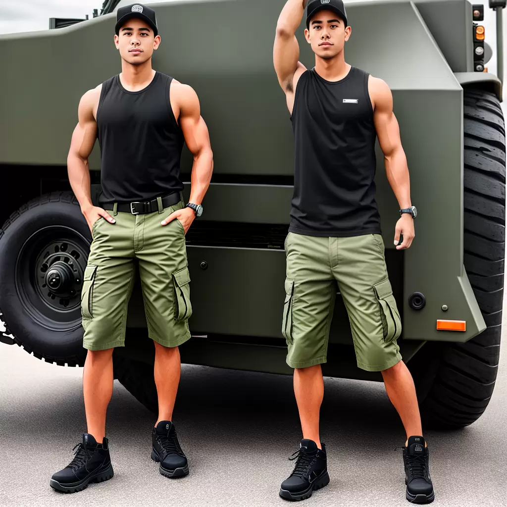 Fotos shorts cargo preto botas verde Fotos shorts cargo preto botas verde