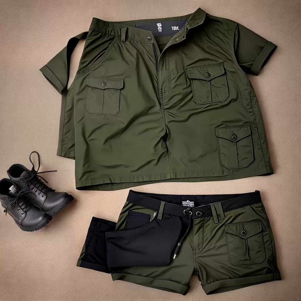 Fotos shorts cargo khaki preto bota Fotos shorts cargo khaki preto bota