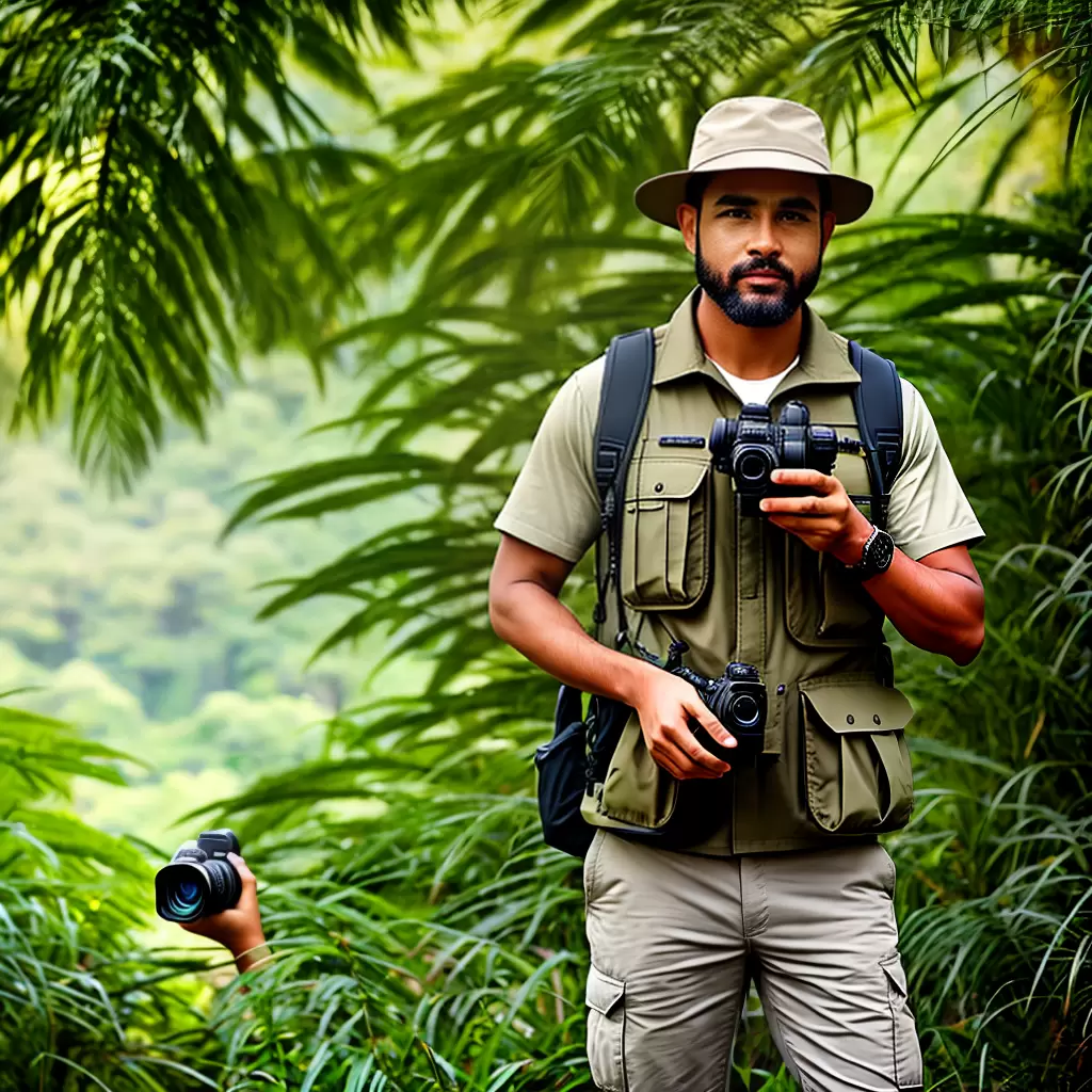 Fotos explorador safari veste chapeu jungle