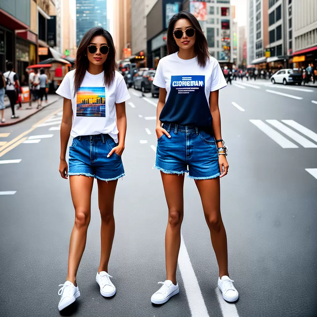Fotos moda urbana mulher denim sneakers