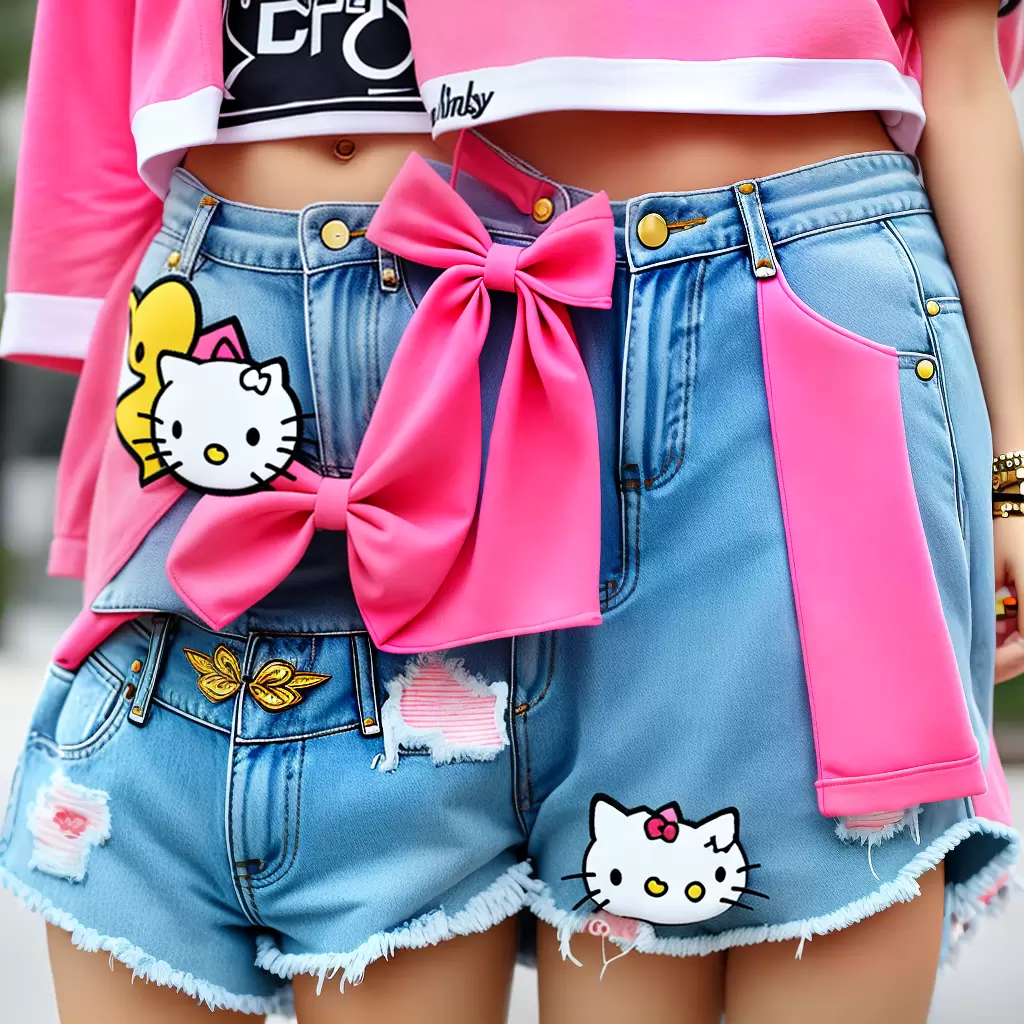 Fotos shorts kawaii personagens acessorios