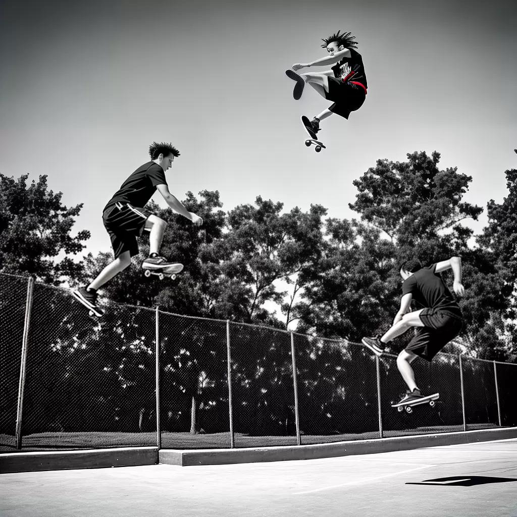 Fotos skatista kickflip preto branco shorts vermelhos Fotos skatista kickflip preto branco shorts vermelhos
