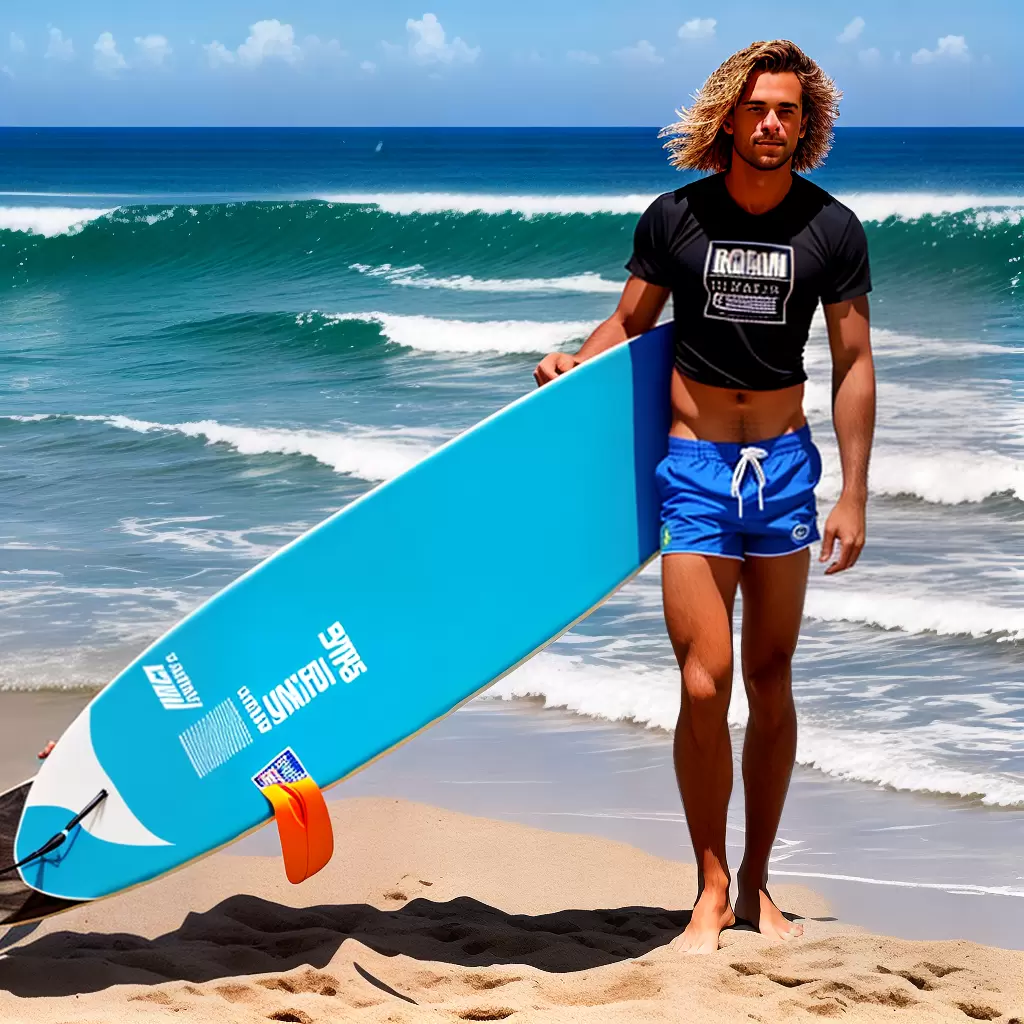 Fotos surfista praia azul ondas palmeiras