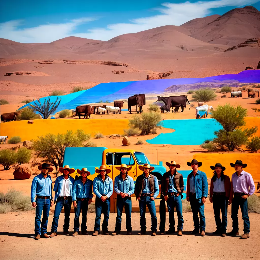 Fotos cowboy moderno mural deserto pickup Fotos cowboy moderno mural deserto pickup
