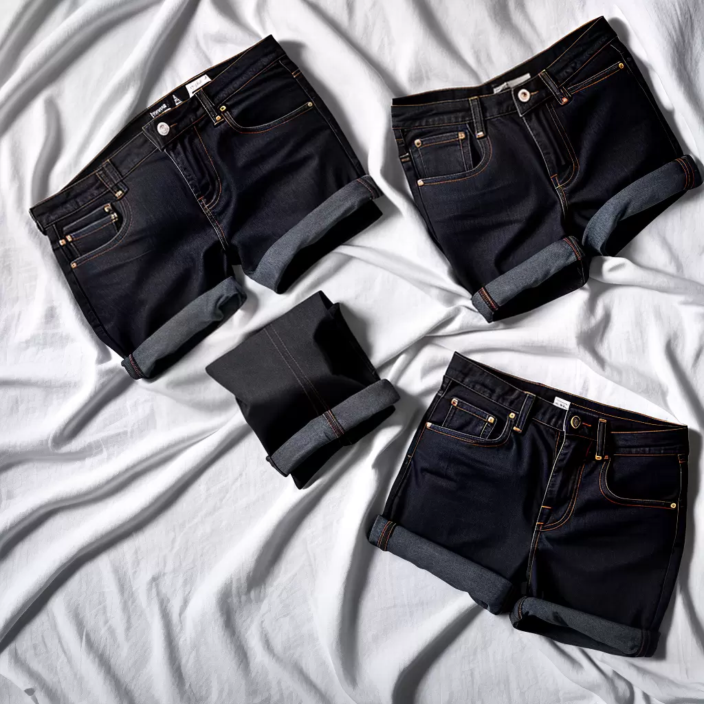 Fotos shorts jeans preto linho minimalismo Fotos shorts jeans preto linho minimalismo