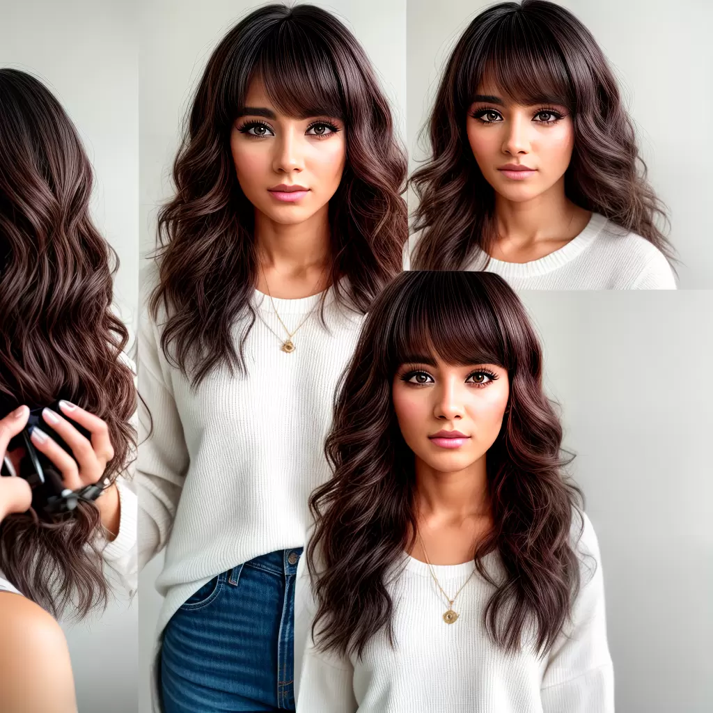Fotos franja ondulada cabelo liso