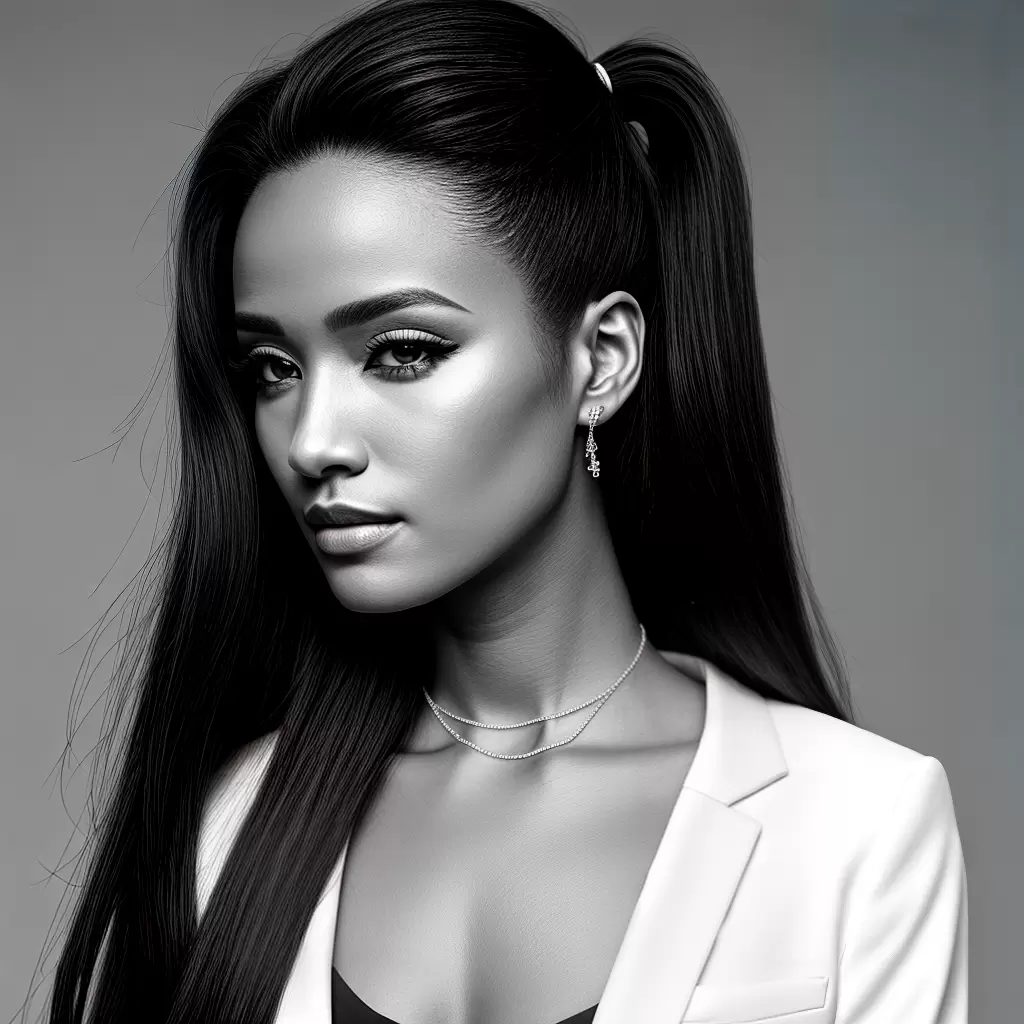 Fotos mulher estilo cabelo preto branco