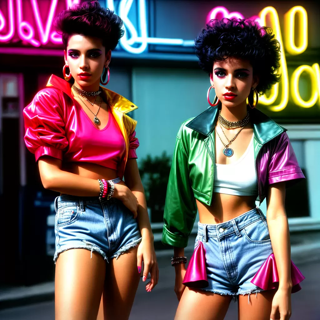 Fotos moda 80s neon romantico