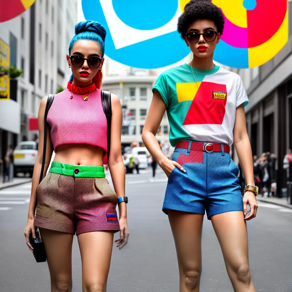 Fotos shorts retro pop art colorido Fotos shorts retro pop art colorido
