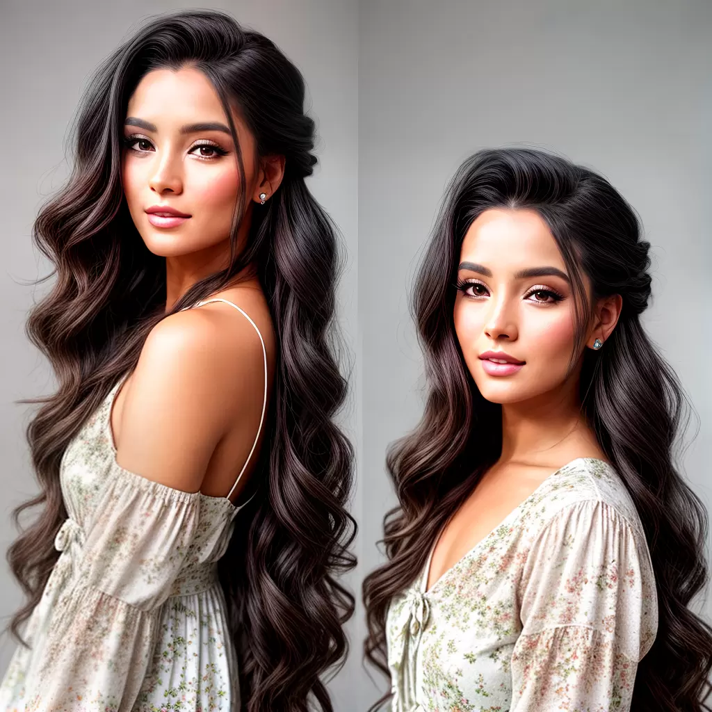 Fotos cabelo ondas vestido floral romantica