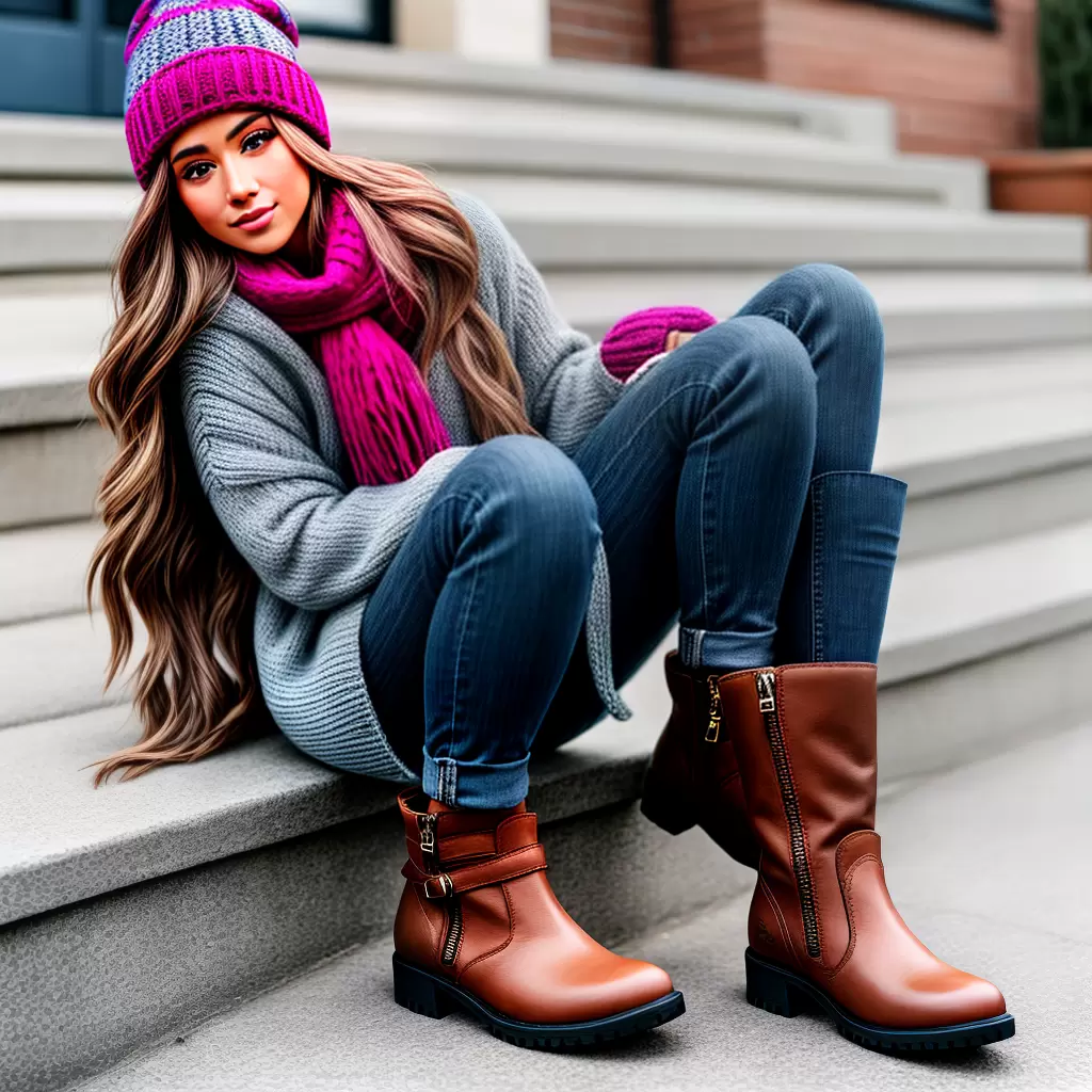 Fotos look inverno sweater jeans botas