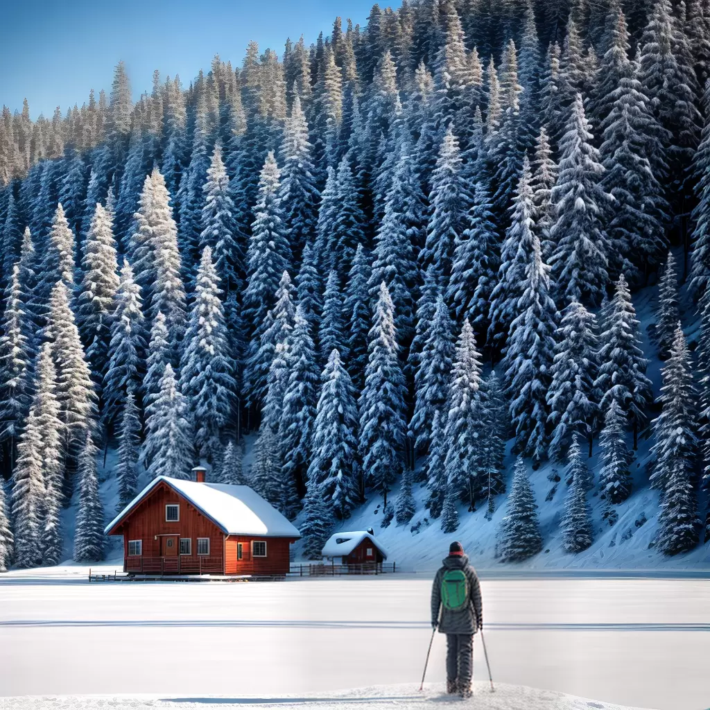 Fotos casa inverno sustentavel eco lago arvores
