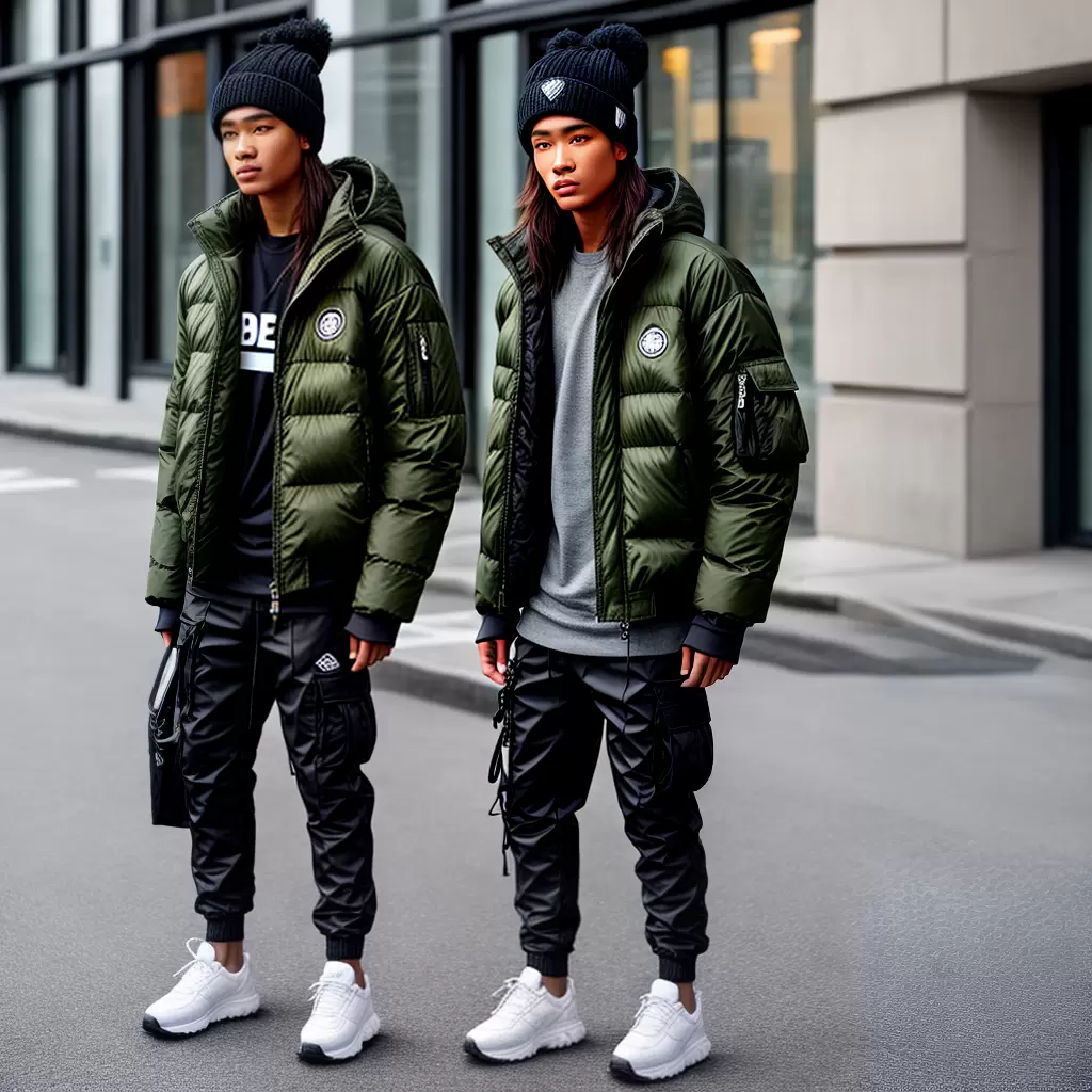 Fotos moda inverno puffer cargo sneakers