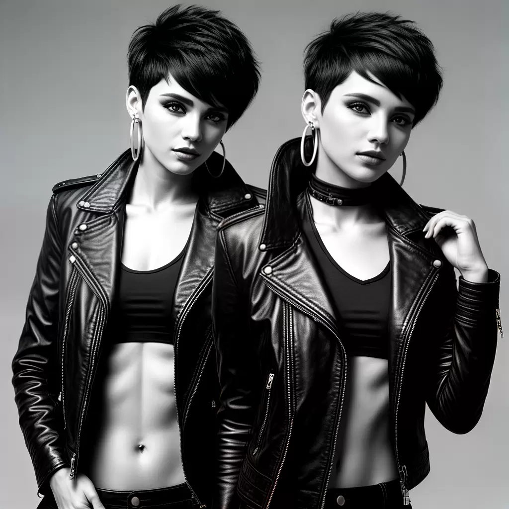 Fotos mulher corte pixie joias couro Fotos mulher corte pixie joias couro