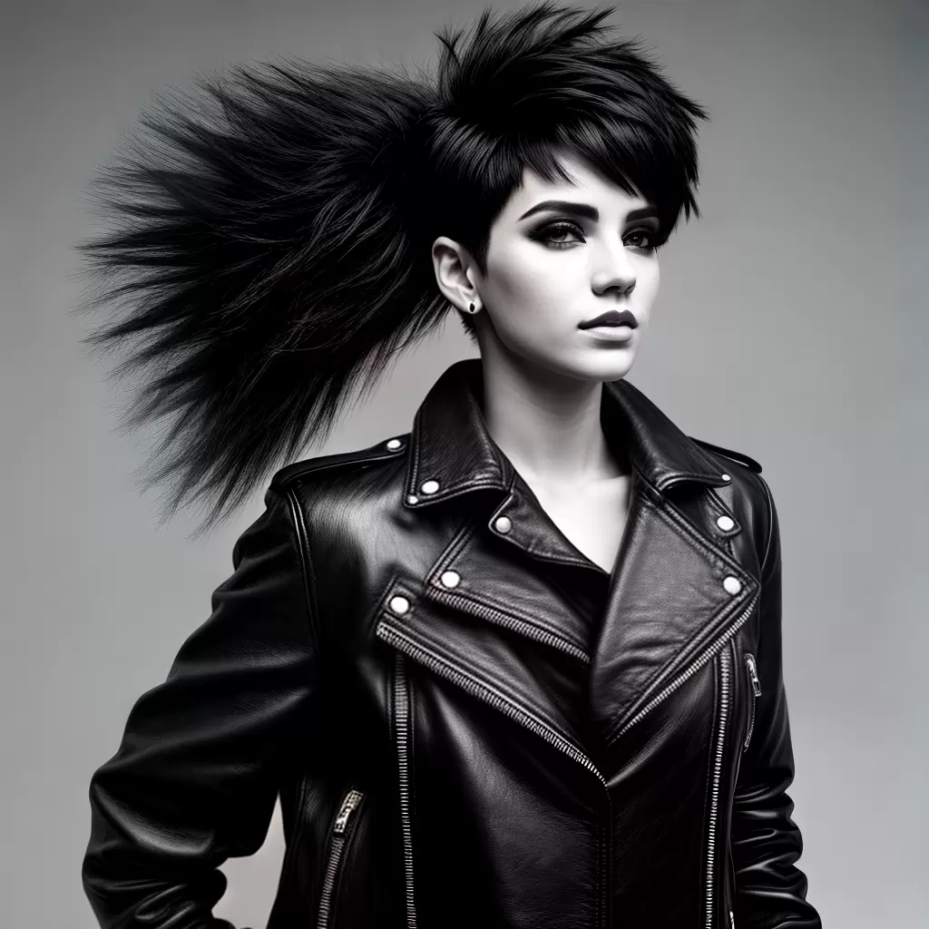 Fotos mulher corte pixie jaqueta couro Fotos mulher corte pixie jaqueta couro