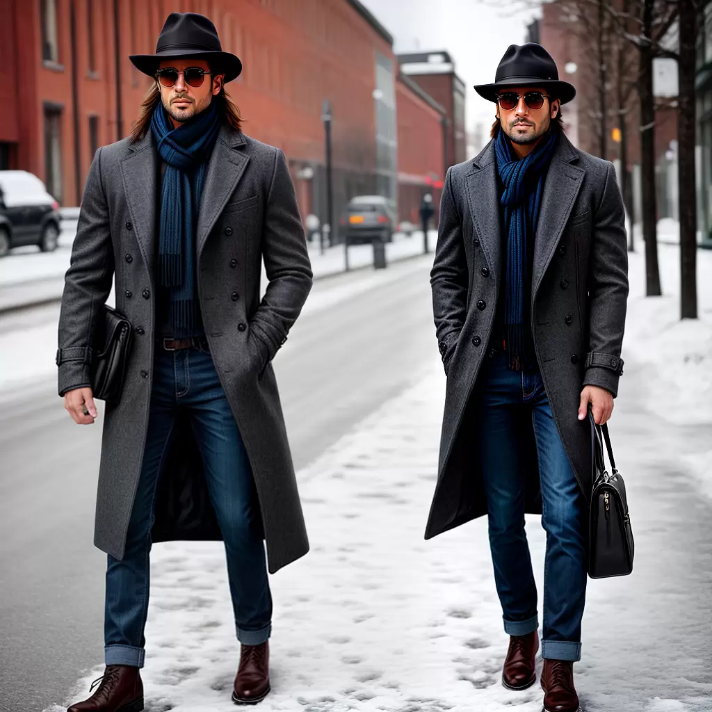 Fotos homem estiloso inverno longo casaco Fotos homem estiloso inverno longo casaco