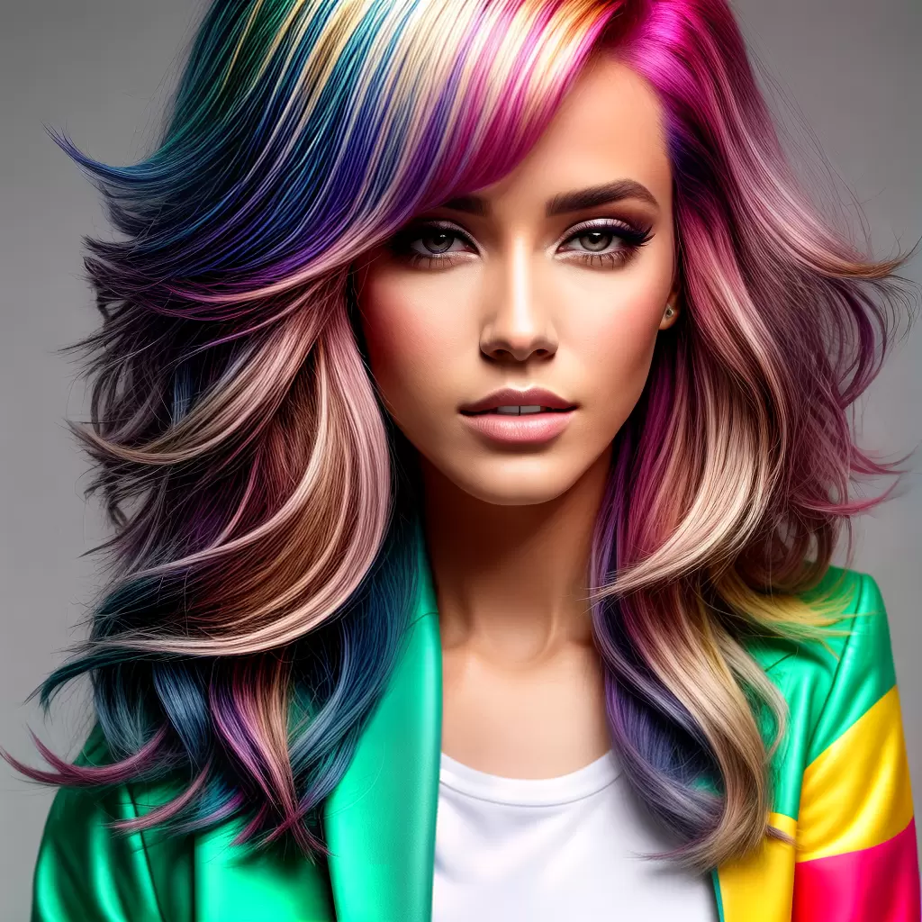 Fotos modelo jaqueta colorida ombre cabelo Fotos modelo jaqueta colorida ombre cabelo