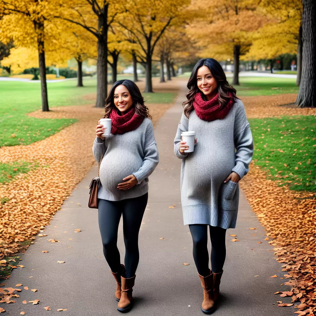Fotos gravida outono sueter legging cocoa