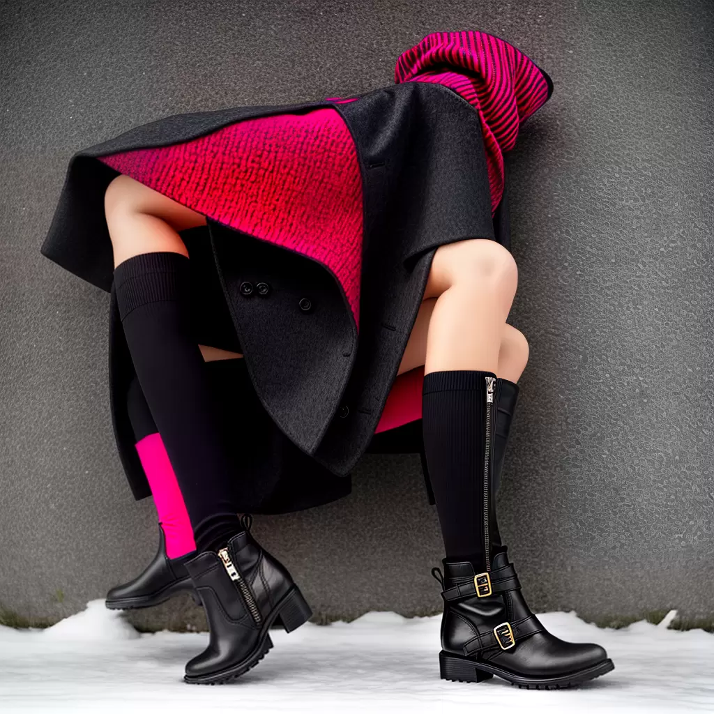 Fotos mulher casaco botas meia inverno