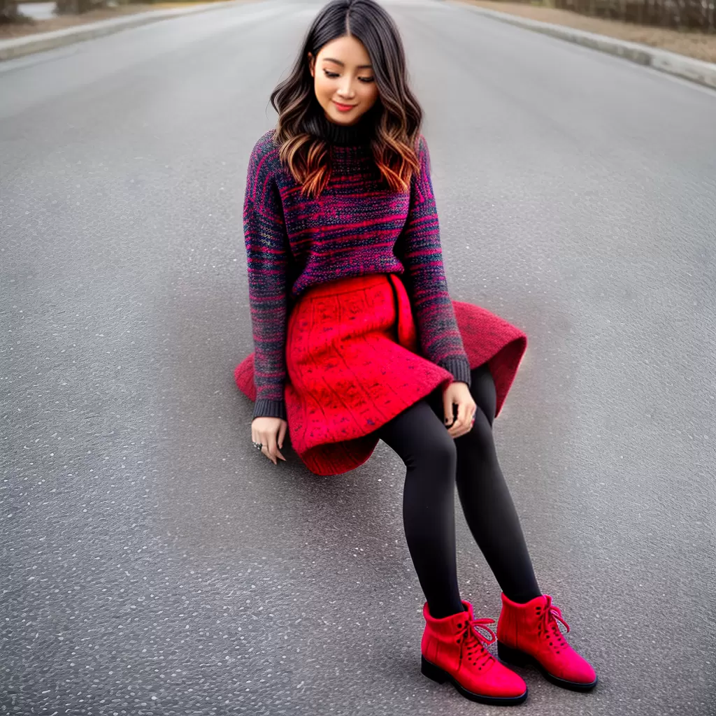 Fotos moda inverno sueter floral meia bota