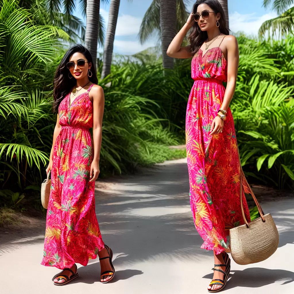 Fotos verao estampas tropicais maxi sandalia palha