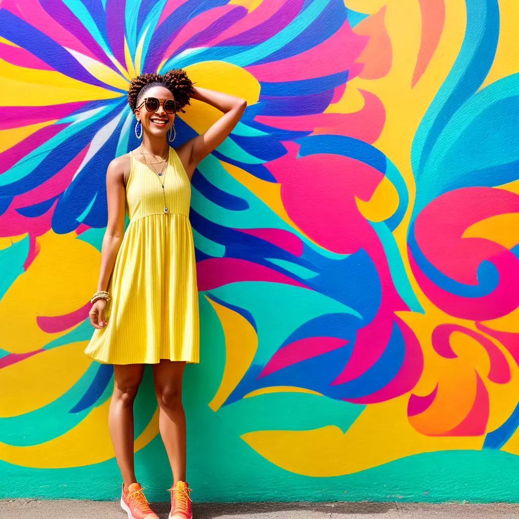 Fotos verao mulher vestido amarelo mural Fotos verao mulher vestido amarelo mural
