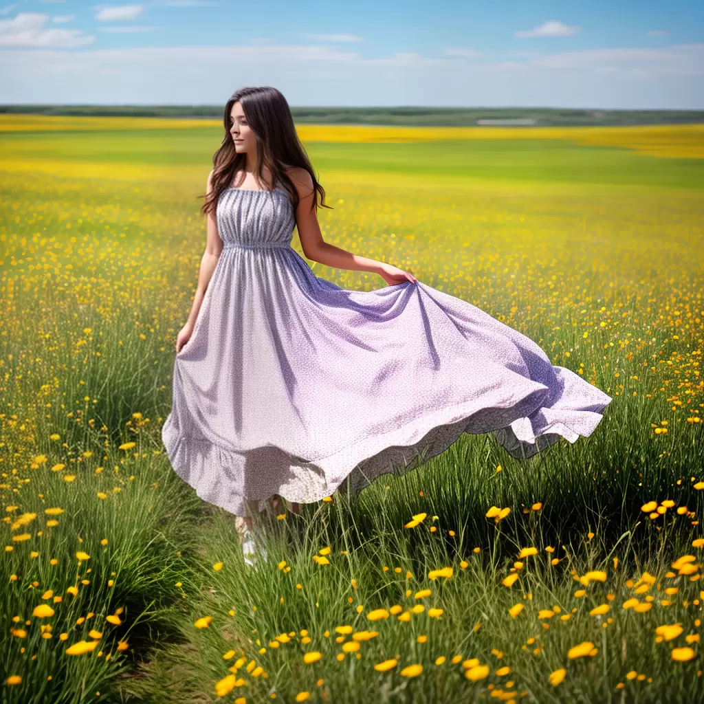Fotos vestido campestre vento flores