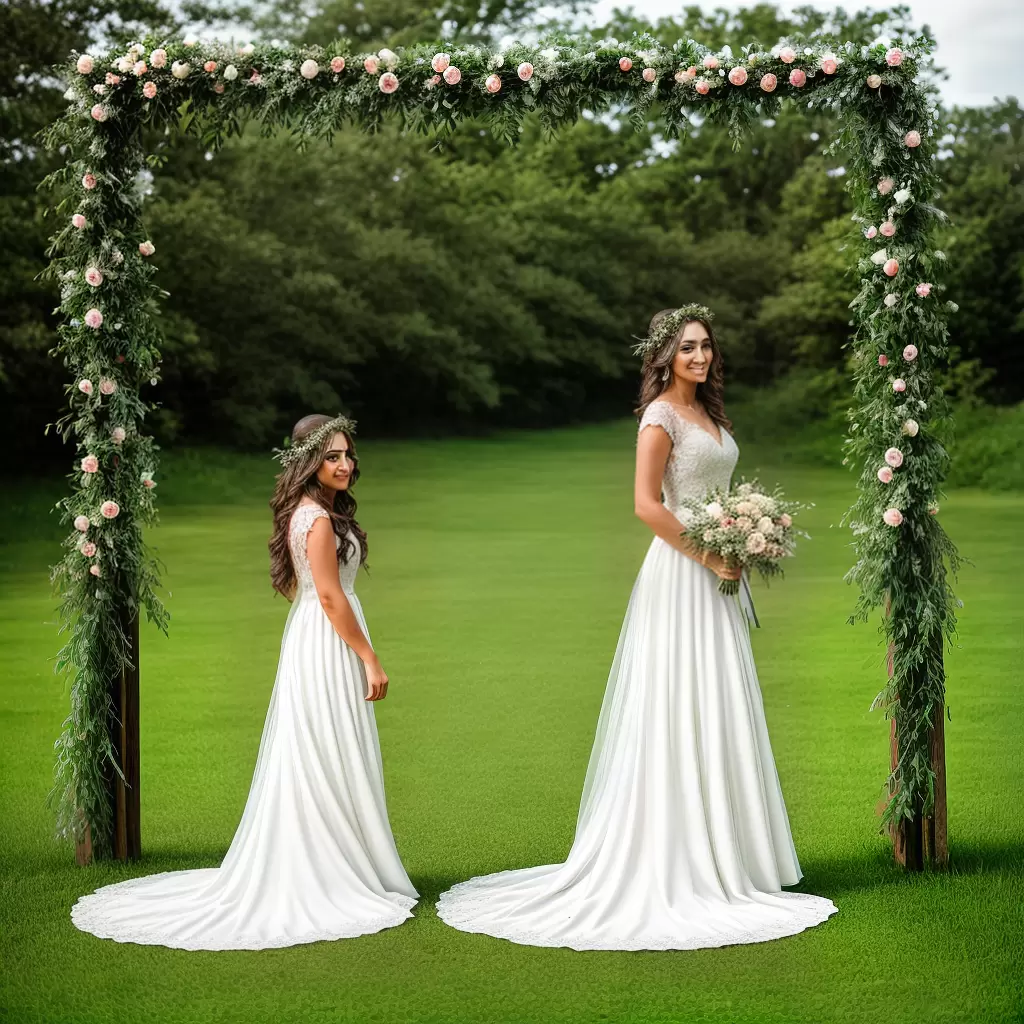Fotos noiva campo verde vestido renda arco flor Fotos noiva campo verde vestido renda arco flor