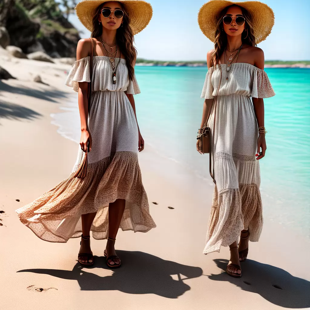 Fotos vestido maxi sol praia acessorios