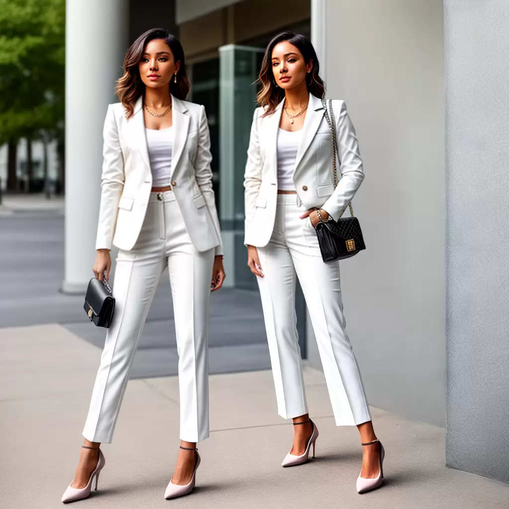 Fotos mulher blazer branco corporativo verao Fotos mulher blazer branco corporativo verao