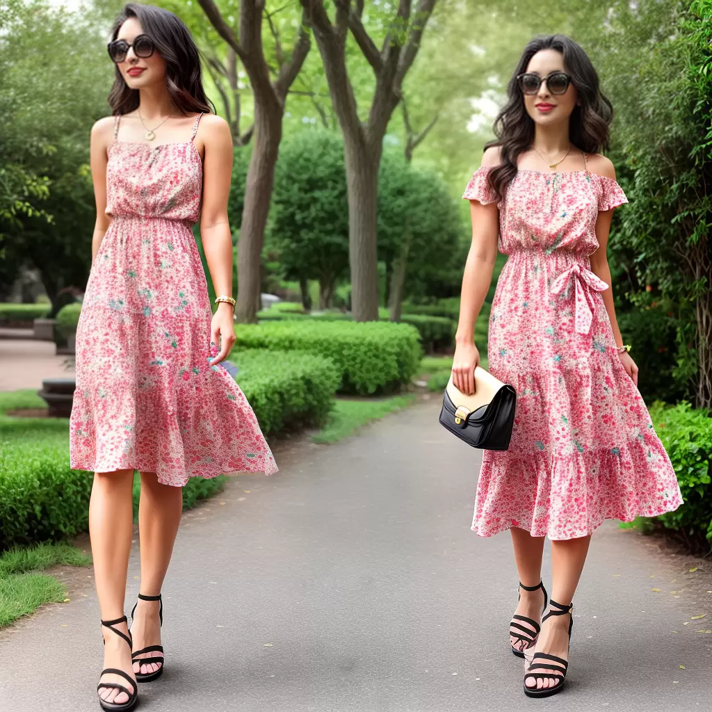 Fotos vestido floral cintura sol glasses sandal Fotos vestido floral cintura sol glasses sandal