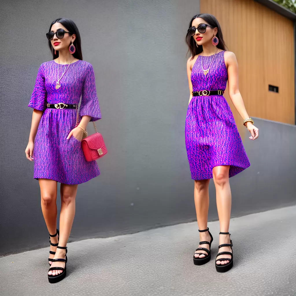 Fotos vestido geometrico verao brincos sandalia