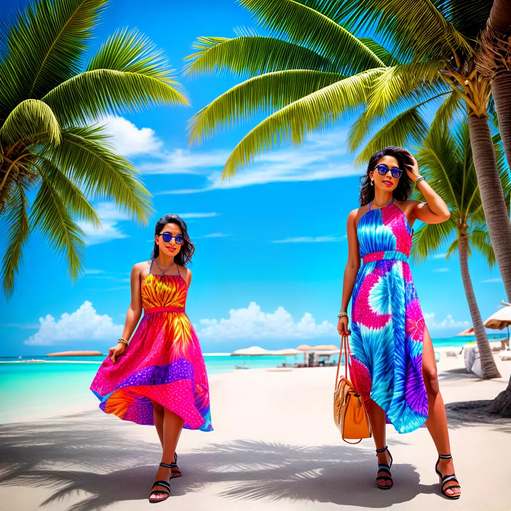 Fotos vestido verao mulher praia palmeiras