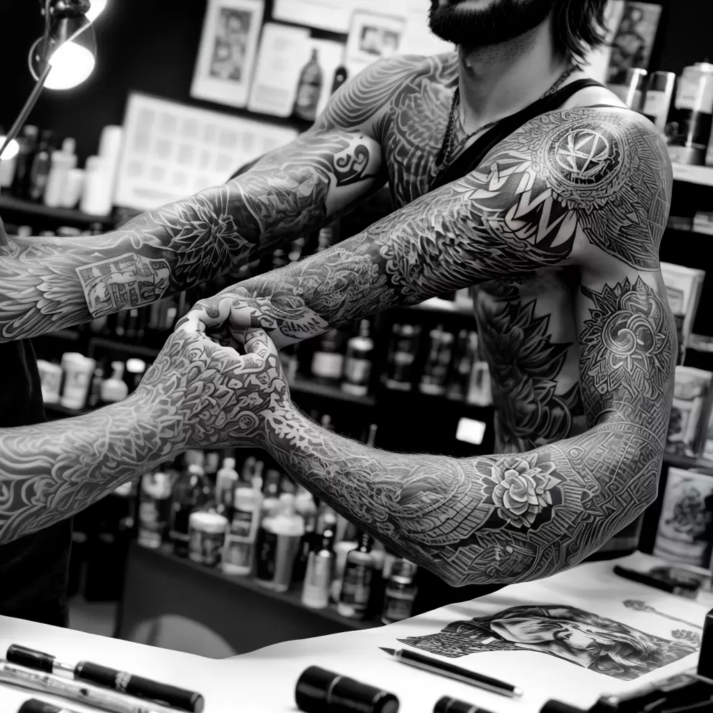 Fotos mao tatuador tattoo preto branco Fotos mao tatuador tattoo preto branco