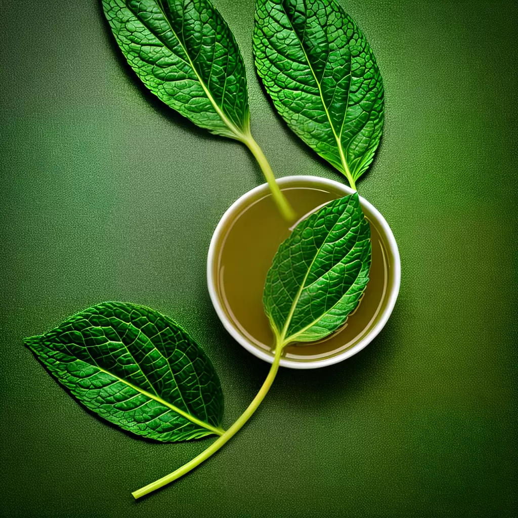 Fotos cha verde hortela folhas