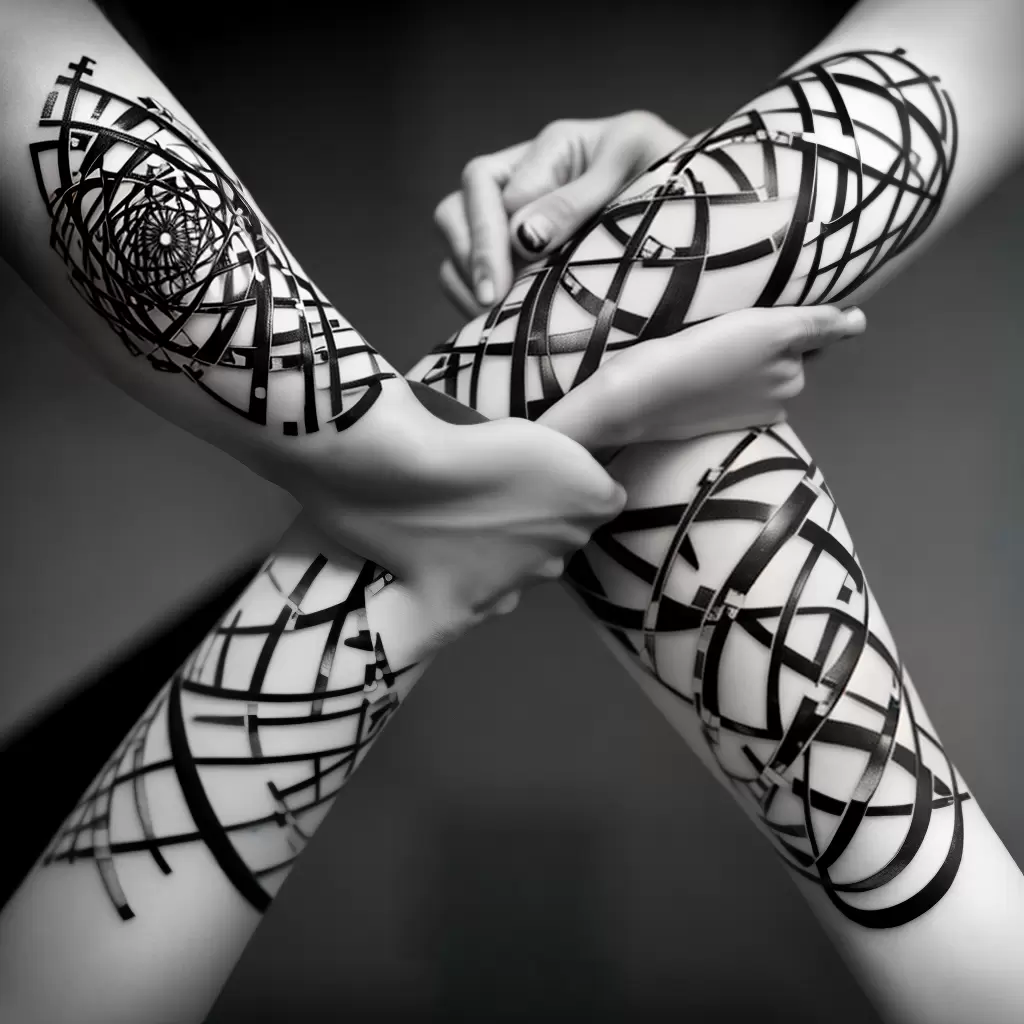 Fotos tatuagem dna helix atomo