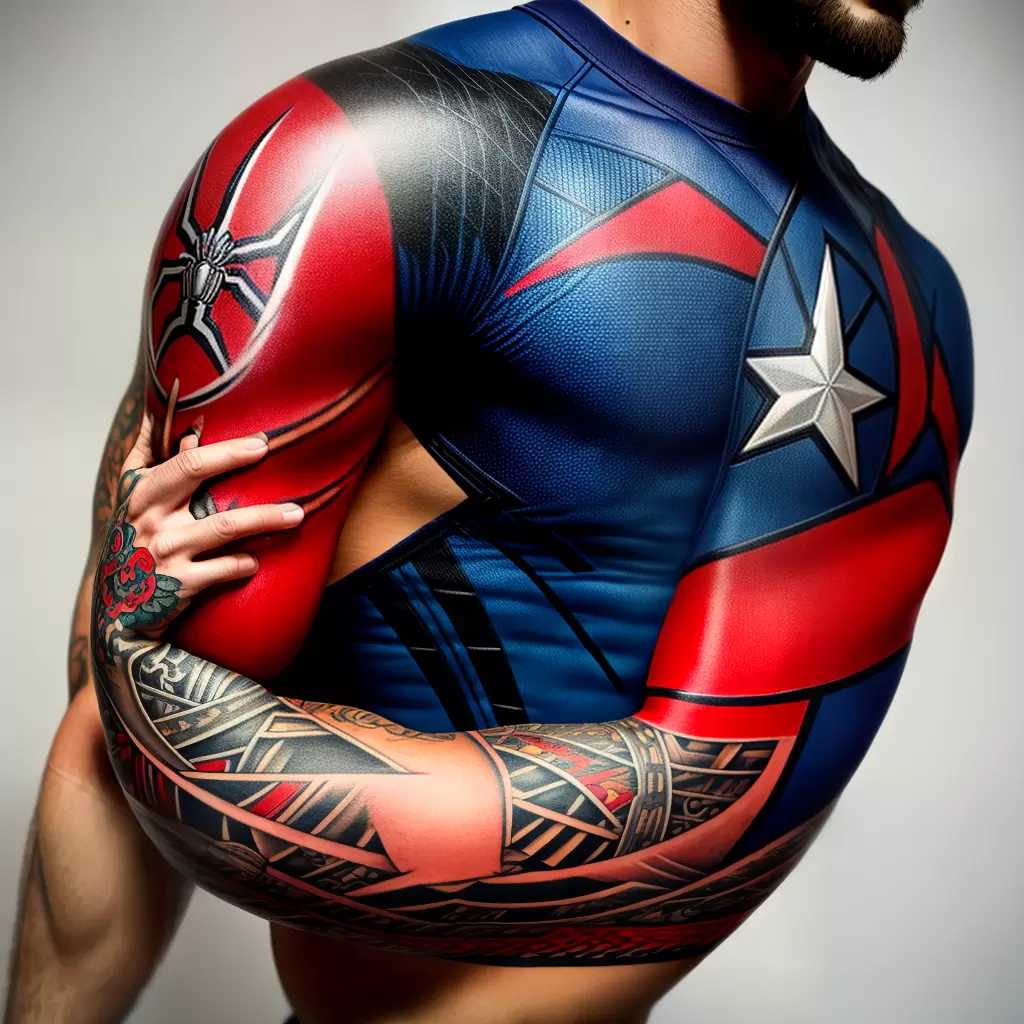 Fotos tatuagem capitao america homem aranha