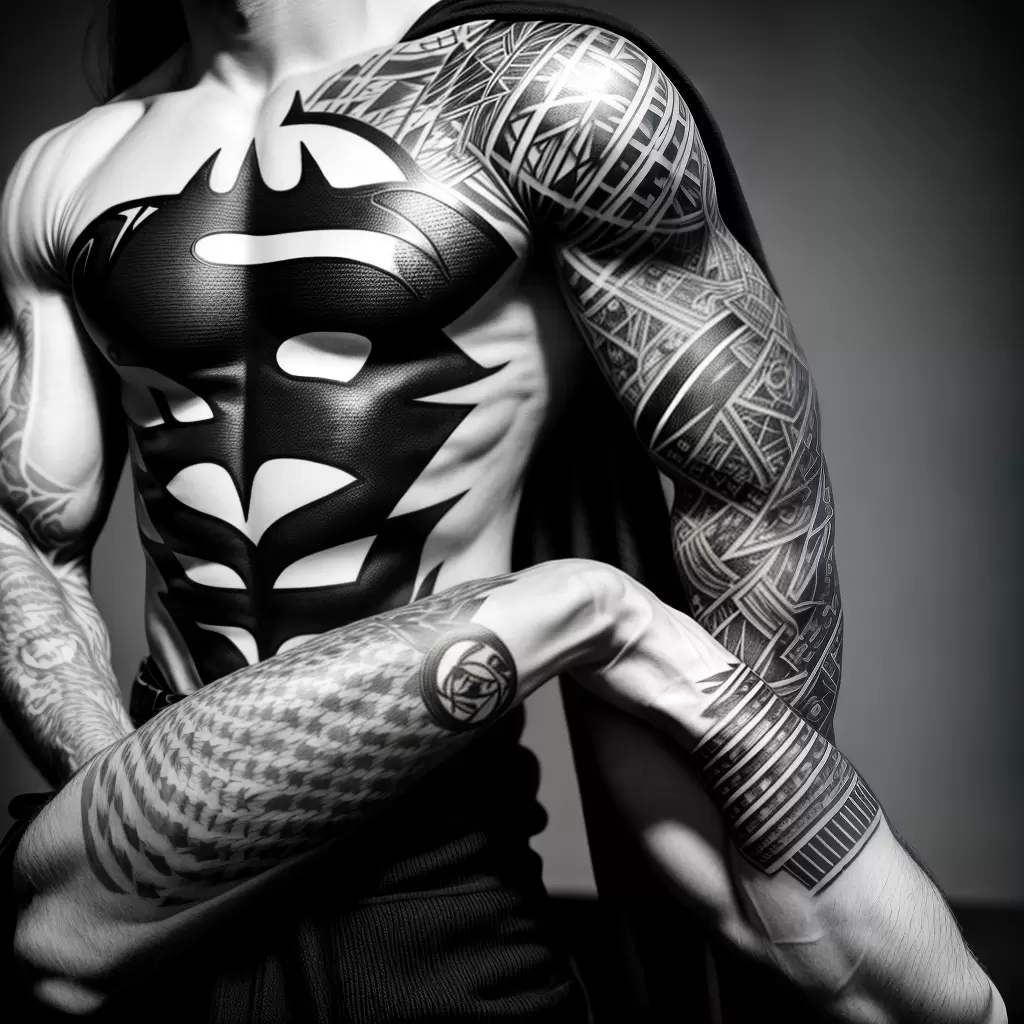 Fotos tatuagem superherois braco preto branco