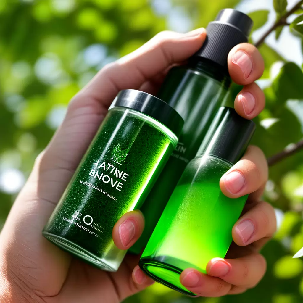 Fotos limpador acne folhas verdes