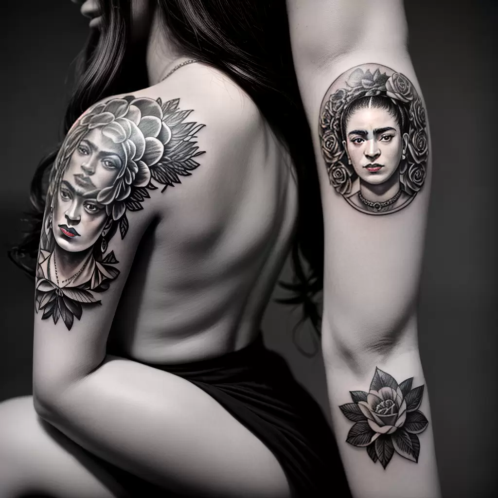 Fotos tattoo preto branco frida kahlo