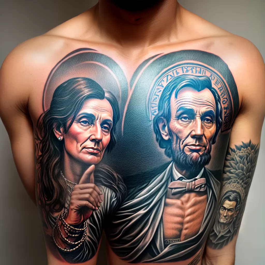 Fotos tatuagem personalidade historica citacao