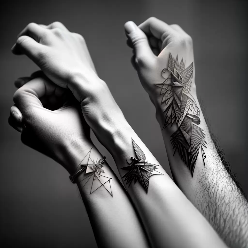 Fotos tatuagem grua origami pulso