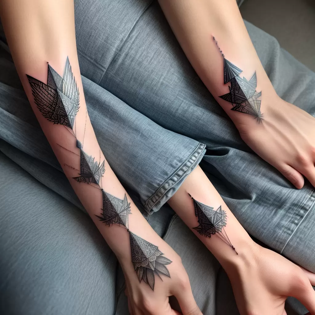 Fotos tatuagem grou origami pulso 1